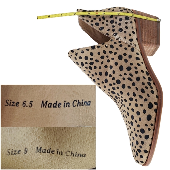 New dolce vita kasper suede leopard print slip on block heel western ankle boots - Picture 14 of 15